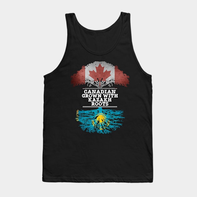 Canadian Grown With Kazakh Roots - Gift for Kazakh With Roots From Kazakhstan Tank Top by Country Flags